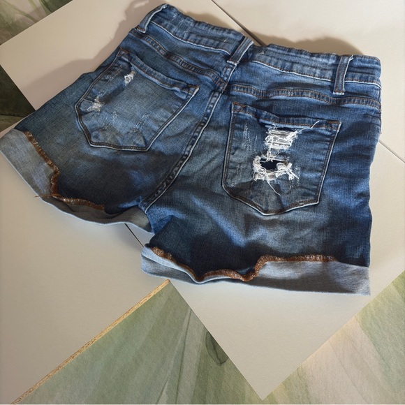 KanCan Distressed Cuffed Denim Shorts - Picture 2 of 7